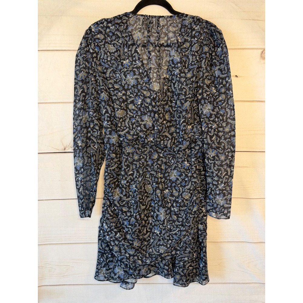 Veronica Beard Blue Floral Paisley Silk Ruched Mini Dress Size 10 2109GGT0620088 - Picture 7 of 7
